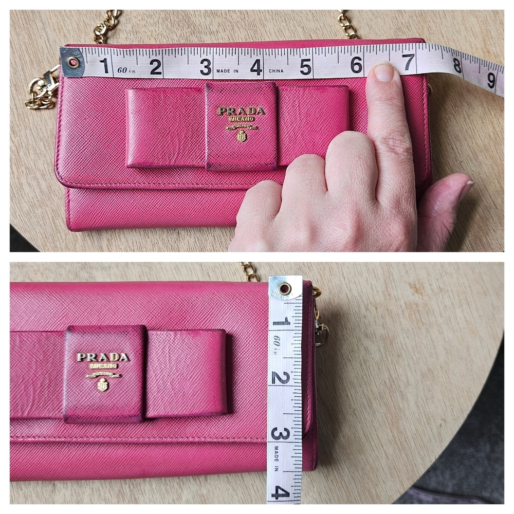 Prada Pink Leather Crossbody Bag Purse Chain Strap - Picture 17 of 17